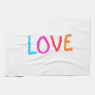 Love pride rainbow watercolor LGBTQ June modern Tea Towel