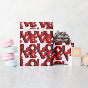 LOVE print Valentines Day Love Wrapping Paper