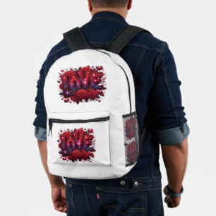 Love printed backpack