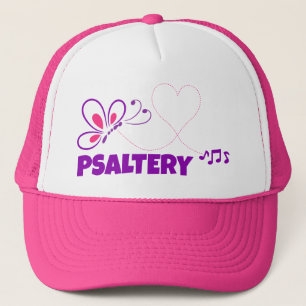 Love Psaltery Pink Purple Butterfly Heart Trucker Hat