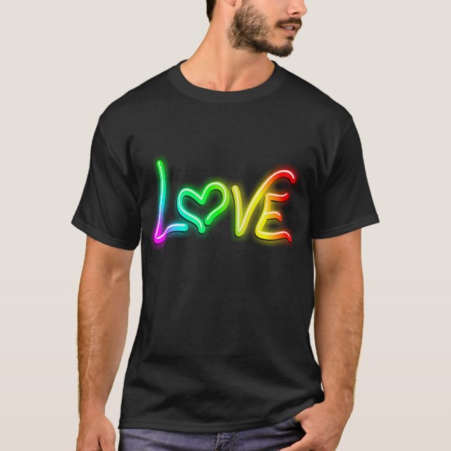Love Psychedelic Neon Light T-Shirt (Front)