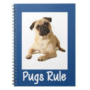 Love Pug Puppy Dog Blue Notebook / Journal