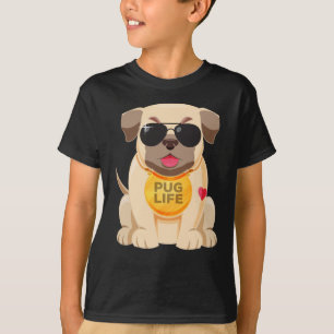 Love Pug Puppy Dog Cartoon Boys T-Shirt