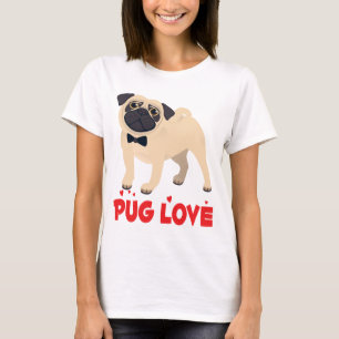 Love Pug Puppy Dog Cartoon T-Shirt