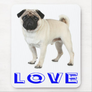 Love Pug Puppy Dog Computer Mousepad