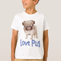 Love Pug Puppy Dog Graphic T-Shirt