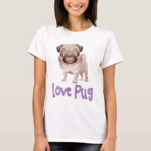 Love Pug Puppy Dog Graphic T-Shirt