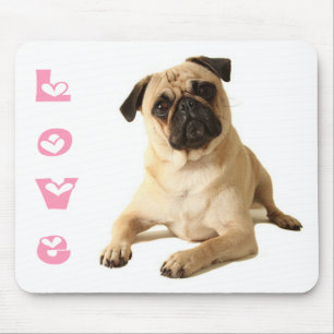 Love Pug Puppy Dog Mousepad