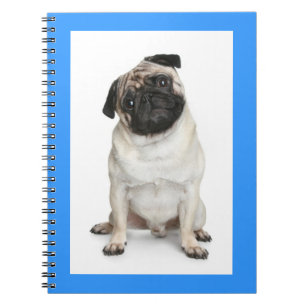 Love Pug Puppy Dog Sky Blue Notebook / Journal