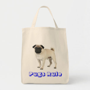 Love Pugs Puppy Dog Canvas Grocery Totebag Tote Bag