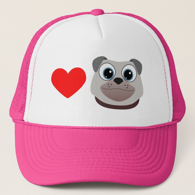 Love Pugs Trucker Hat (Front)