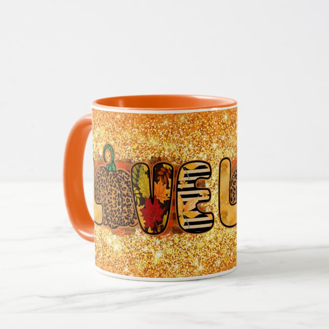 Love Pumpkin Autumn Customise Colour Mug (Front Left)