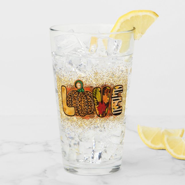 Love Pumpkin Autumn Customise Glass (Back Ice)