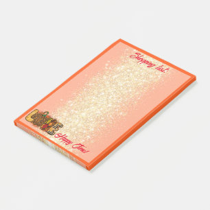 Love Pumpkin Autumn Customise Text and Colour Post-it Notes