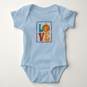 Love, Pumpkin Fall Autumn  Baby Bodysuit