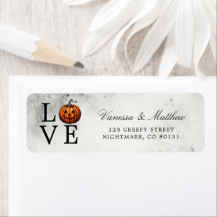 Love Pumpkin Wedding Return Address Label