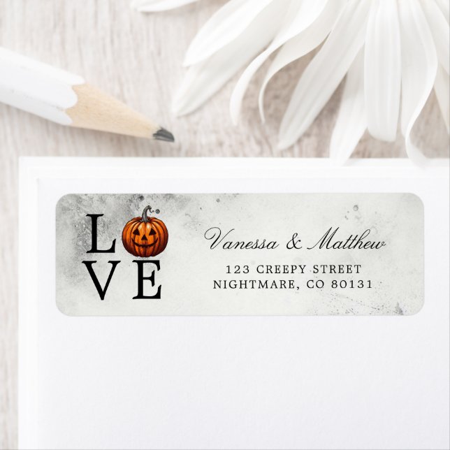 Love Pumpkin Wedding Return Address Label (Insitu)