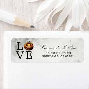 Love Pumpkin Wedding Return Address Label