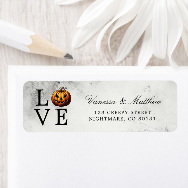 Love Pumpkin Wedding Return Address Label (Insitu)