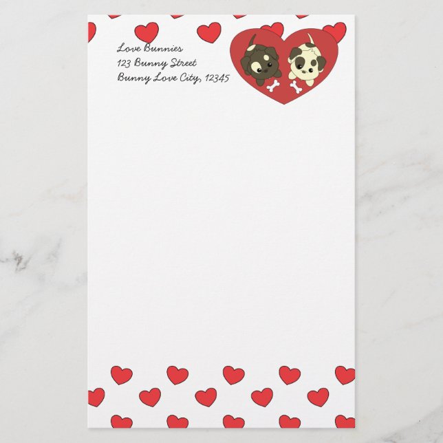 Love Puppies Stationery (Front)