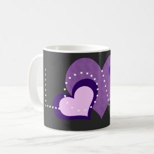 Love Purple Hearts Coffee Mug