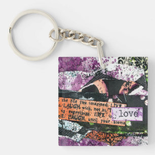 Love Purple Key Ring