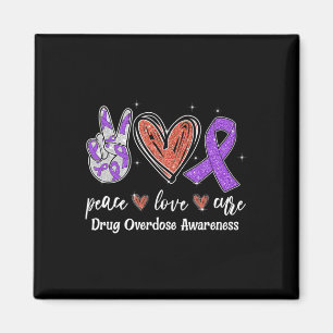 Love Purple Ribbon Drug Overdose Awareness Gift Magnet