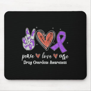Love Purple Ribbon Drug Overdose Awareness Gift  Mouse Pad