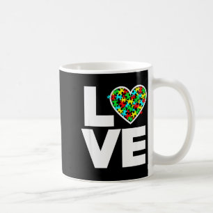 Love Puzzle Piece Cute Heart World Autism Awarenes Coffee Mug