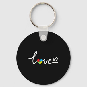 Love Puzzle Pieces Heart Autism Awareness Gifts  Key Ring