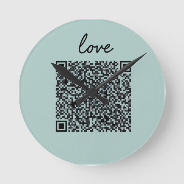 Love QR Code  Round Clock (Front)