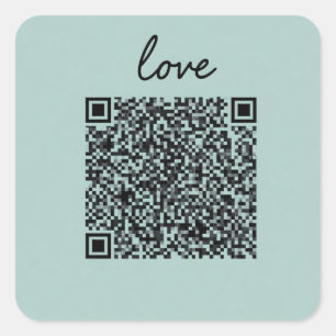 Love QR Code Square Sticker