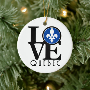 LOVE Quebec Ceramic Ornament