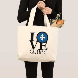 LOVE Quebec Large Tote Bag
