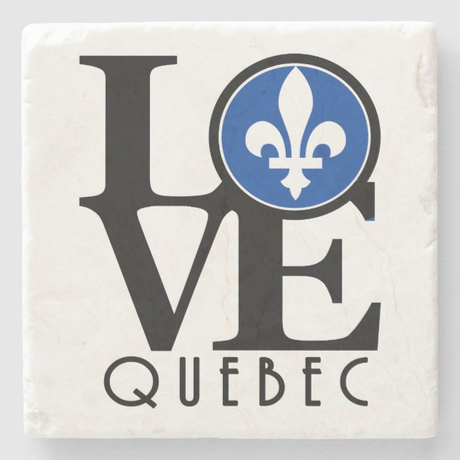 LOVE Quebec Stone Coaster (Front)