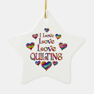 Love Quilting Ceramic Ornament