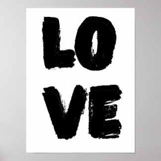 Love Quote Art|Modern Paint Monochrome Simple Poster