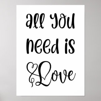 Love Quote Art|Romantic Monochrome Cute Typography Poster
