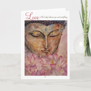 Love Quote Buddha Watercolor Art Greeting Cards