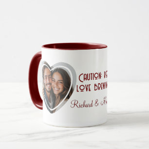 Love Quote Custom Heart Shaped Photo I Names Red Mug