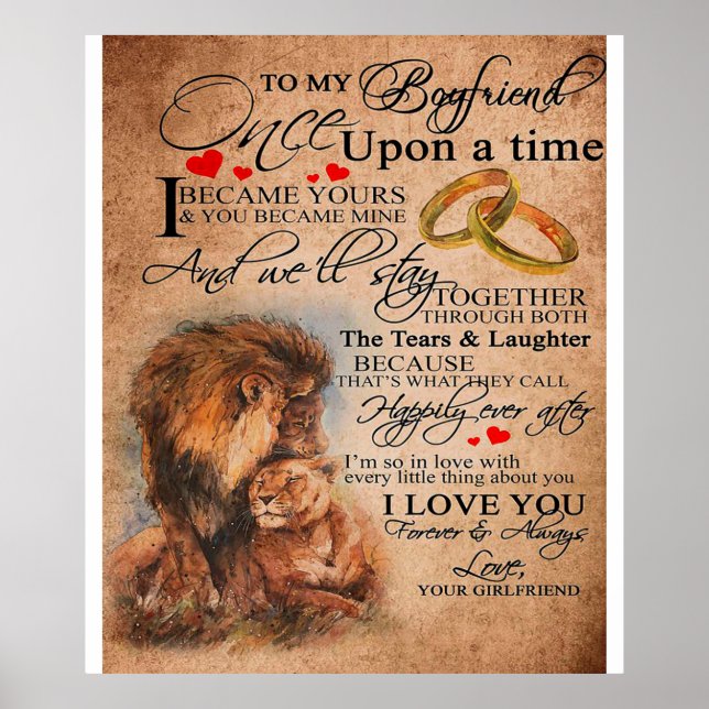 Love Quote For Boyfriend, Boyfriend Birthday Gift Poster (Front)