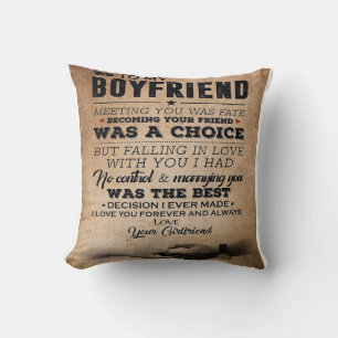 Love Quote For Boyfriend   Cute Boyfriend Gift Cushion