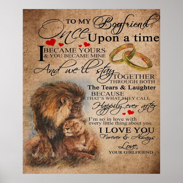 Love Quote For Boyfriend | Cute Boyfriend Gift Poster (Front)