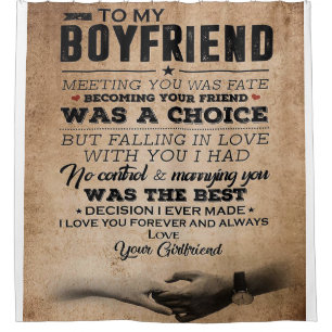Love Quote For Boyfriend Cute Boyfriend Gift Shower Curtain