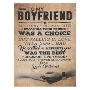 Love Quote For Boyfriend Cute Boyfriend Gift Tablecloth