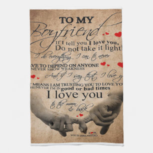 Love Quote For Boyfriend   Cute Home Decor Tea Towel