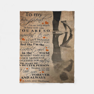 Love Quote For Boyfriend Funny gift for him Fleece Blanket