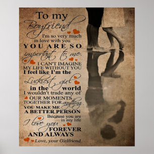 Love Quote For Boyfriend   Funny gift for him Poster