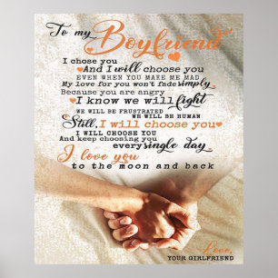 Love Quote For Boyfriend Gift for husband, bf Poster