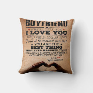 Love Quote For Boyfriend, Husband Love Birthday Cushion